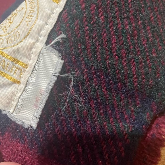 MADE in Scotland 100% Wool Vintage Hudson’s Bay Plaid Throw 60x42 - Picture 5 of 6